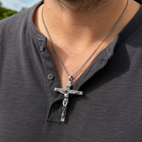 S925K Silver Jesus Crucifix Pendant | A Tangible Reminder of His Love - side view