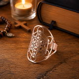 Metatron's Cube Ring Archangel Protection Women Ring Stainless Steel Jewelry
