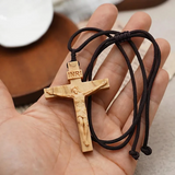 Jesus Wooden Crucifix Necklace: His Coming is a Tender Promise of Eternal Protection ✝️
