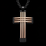 Modern Interwoven Stripe Cross Necklace – Bold Faith, Urban Style