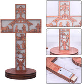 Wooden Christmas Cross with LED Lights - Reusable Home Decor - BGCOPPER