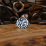 925K Sterling Silver St. Christopher and the Holy Child Jesus Sterling Silver Stamp Ring - BGCOPPER