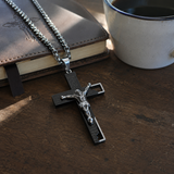 Stainless Steel Cross Pendant with Scripture – Comes with a 24-inch chain