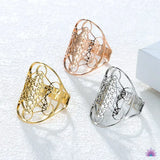 Metatron's Cube Ring Archangel Protection Women Ring Stainless Steel Jewelry - BGCOPPER