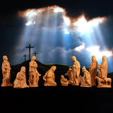 Jesus Manger Nativity Scene Wooden Statue Tabletop Ornament - Best Christmas Gifts - BGCOPPER
