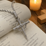 Nail Cross Crown of Thorns Necklace – Faith, Redemption & Timeless Strength - design detail