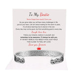 10mm Stainless Steel Bracelet Laser Marking SISTER Gift Adjustable Engraved Bracelet C-Shape Wave Bracelet - BGCOPPER