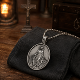 Pure Tin Miraculous Medal Virgin Mary Necklace