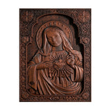 Immaculate Heart of Mary Wooden Mary statuary Christian home decor Our Lady birthday religious gift - BGCOPPER