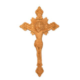 Wood carving of the Cross of the Order of Saint Benedict - with base