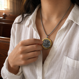Two-Tone St. Michael Archangel Protection Medal Stainless Steel Necklace