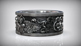 S925K Silver Archangel Michael Ring | Sacred Protection and Baroque Rococo Style Engravings - BGCOPPER
