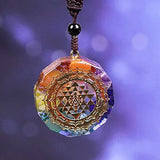 Orgonite Pendant Om Symbol Luminous Necklace Chakra Healing Energy Necklace Meditation Jewelry 1.38 inch - BGCOPPER