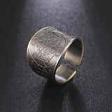 Amaxer Metatron’s Cube Ring for Men Stainless Steel Vintage Sacred Geometry Spiritual Protection Amulet Ring Statement Band for Men Women - BGCOPPER