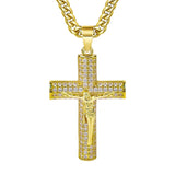 Jesus Cross Diamond - Encrusted Necklace - BGCOPPER