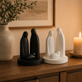 Minimalist Matte White Ceramic Holy Family Nativity Statue