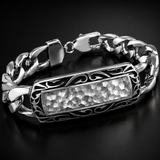 Hand-Hammered Textured Curb Chain Bracelet - Christian gift presentation