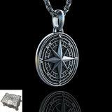 Handmade S925K Silver Compass Pendant Necklace - BGCOPPER