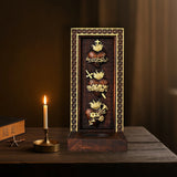 Holy Family Three Sacred Hearts Candlestick Wooden Carved Tabletop Arrangement - BGCOPPER