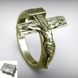 Crucifixion of Jesus S925K Silver Cross Ring - BGCOPPER