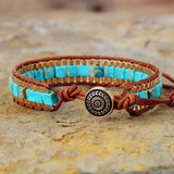 Natural Turquoise Hand-Woven Bracelet|Chakra Balancing/Energy Healing Guardian Jewelry - BGCOPPER