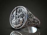 925K Sterling Silver St. Christopher and the Holy Child Jesus Sterling Silver Stamp Ring - BGCOPPER