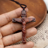 Jesus Wooden Crucifix Necklace: His Coming is a Tender Promise of Eternal Protection ✝️
