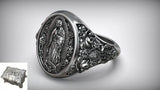 S925K Silver Our Lady of Guadalupe Ring - BGCOPPER
