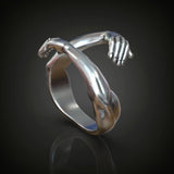 S925K Silver Embrace Gesture Ring - BGCOPPER
