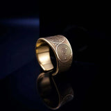 Vintage brass seven archangels symbol ring - amulet against evil eye, curse, spell - BGCOPPER