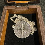 Handmade S925K Silver Compass Pendant Necklace - BGCOPPER