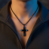 Black Blue Cross - Split Lighting