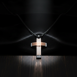 Black Rose Gold Cross - Black Velvet