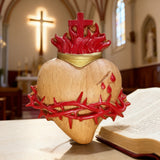 Holy Family Three Sacred Hearts Wooden Wall Decoration