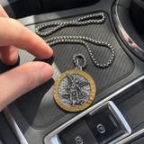 Two-Tone St. Michael Archangel Protection Medal Stainless Steel Necklace