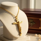 S925K Sandblasted Silver Jesus Crucifix Pendant