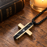 Modern Carbon Fiber Cross Necklace – A Bold Symbol of Faith & Strength