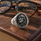 Jesus Crown of Thorns Signet Ring – Christian Faith Cross Ring