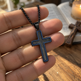 Modern Cross Pendant Necklace – Titanium Steel Christian Necklace for Men