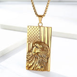 American Flag Bald Eagle Flag Necklace - BGCOPPER