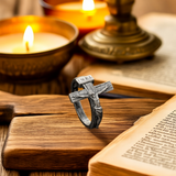 Crucifixion of Jesus S925K Silver Cross Ring