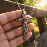 INRI Jesus Crucifix Cross Pendant Necklace - gift presentation