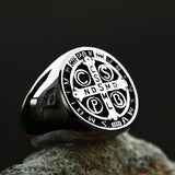 Saint Benedict Medal Stainless Steel Ring - BGCOPPER