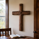 Hand-Carved Beechwood Intertwined Cross of Unity in Christ
