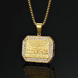 The Last Supper Pendant Necklace in Steel and Titanium with Diamonds - BGCOPPER