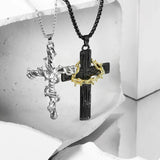 Thorn cross black and white couple necklace - BGCOPPER
