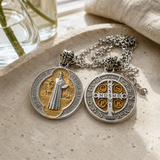 St. Benedict Home Blessing Titanium Steel Pendant