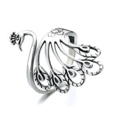 Peacock Surround Size Adjustable Opening 925 Sterling Silver Women's Ring - BGCOPPER