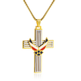 Wings of Faith Cross Necklace – Courage, Devotion & Patriotism