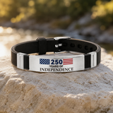 USA 250 Years of Independence Patriotic Flag Silicone Bracelet